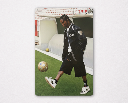Affiche Métallique Travis Scott - Football