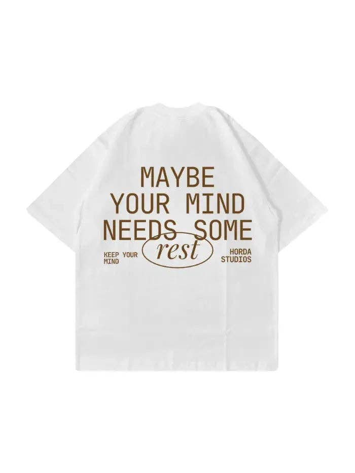 T-shirt blanc Rest coupe boxy 100 % coton