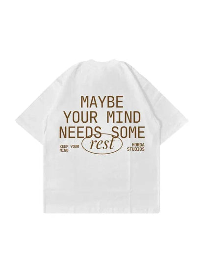 T-shirt blanc Rest coupe boxy 100 % coton
