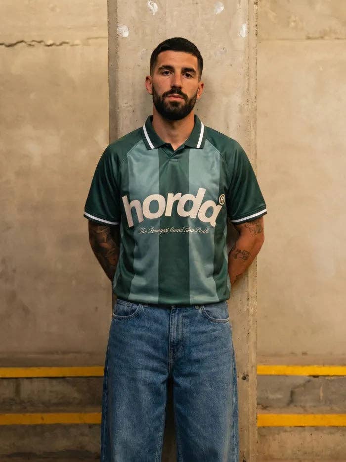 Polo Horda style calcio en mesh recyclé vert forêt: XL