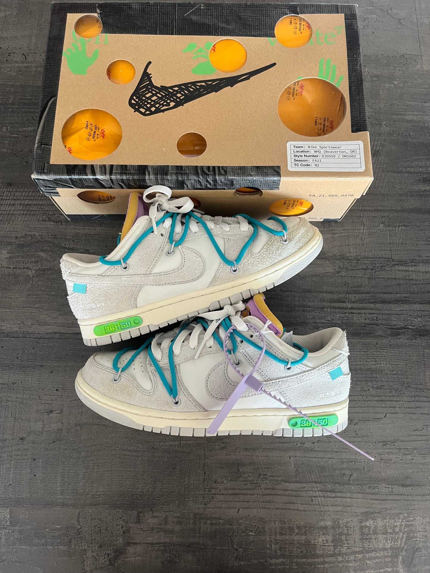Seconde-Main Nike Dunk Low x Off-White "Lot 36" (Taille : 40)