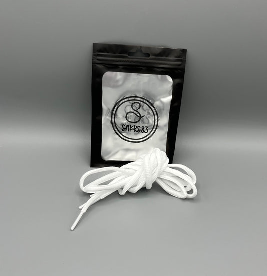 Lacet rond chaussures blanc